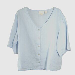 Cynthia Rowley Blouse 100% Linen ~ Size L